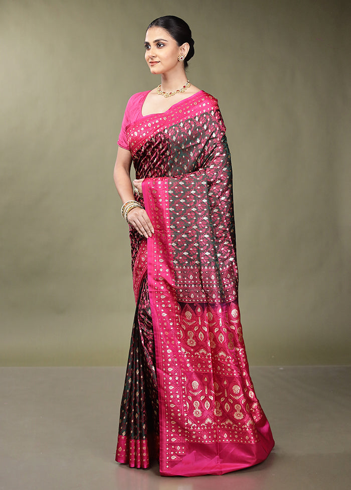 Pink Tanchoi Silk Saree With Blouse Piece