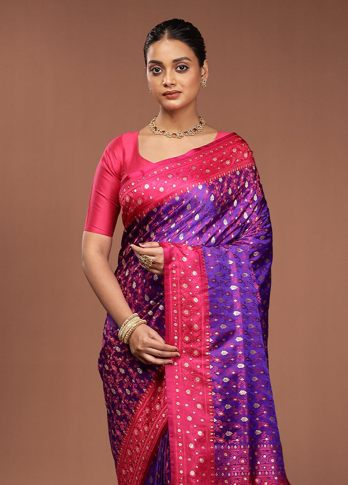 Blue Tanchoi Silk Saree With Blouse Piece