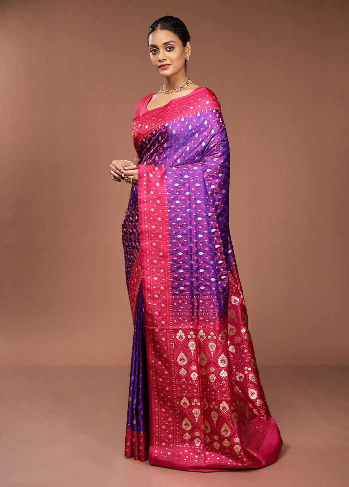 Blue Tanchoi Silk Saree With Blouse Piece