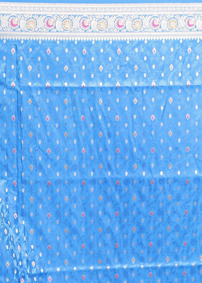 Cream Handloom Tanchoi Pure Silk Saree With Blouse Piece
