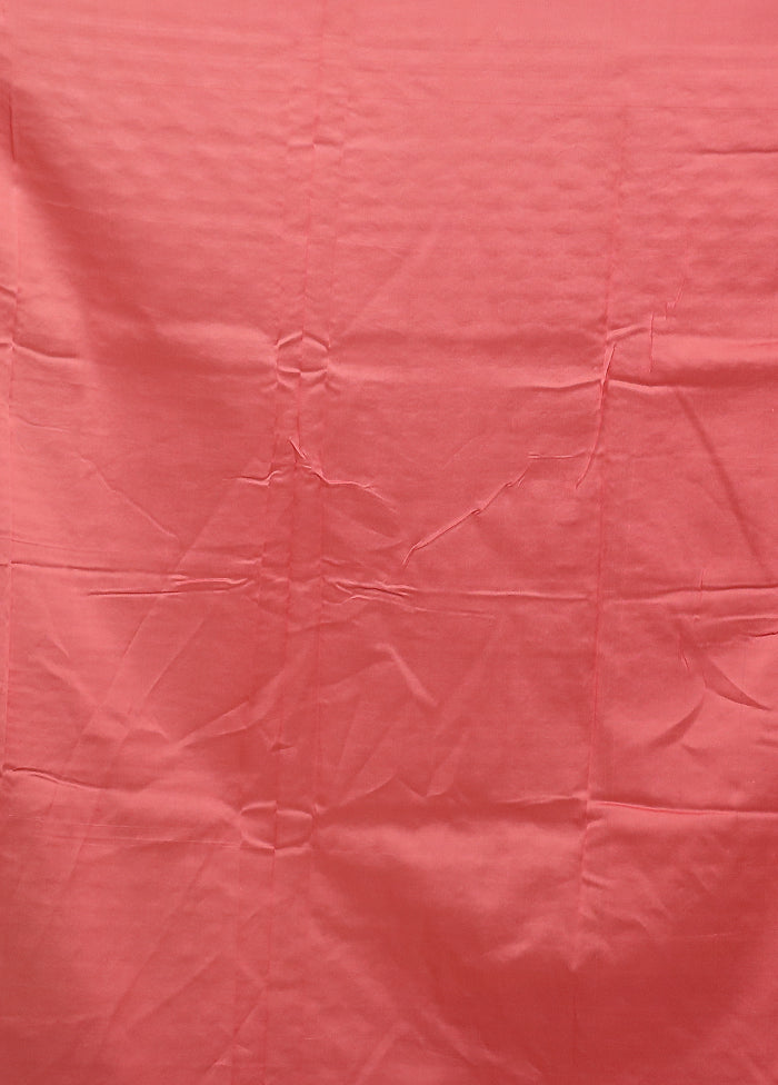 Pink Pure Cotton Saree With Blouse Piece