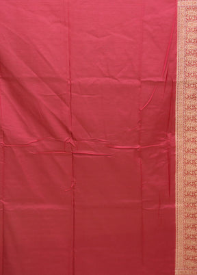 Pink Pure Cotton Saree With Blouse Piece