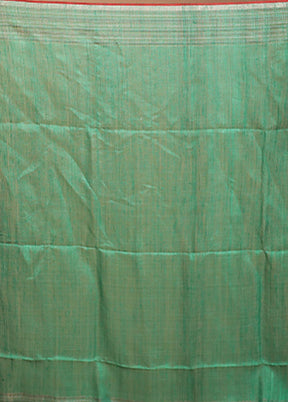 Green Handloom Matka Pure Silk Saree With Blouse Piece