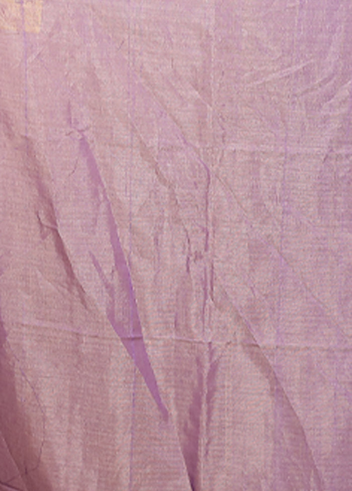 Purple Handloom Matka Pure Silk Saree With Blouse Piece