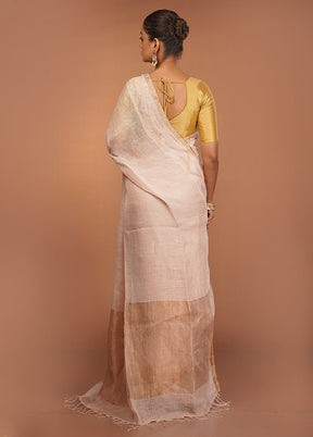 Pink Matka Silk Saree With Blouse Piece