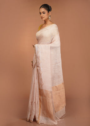 Pink Matka Silk Saree With Blouse Piece