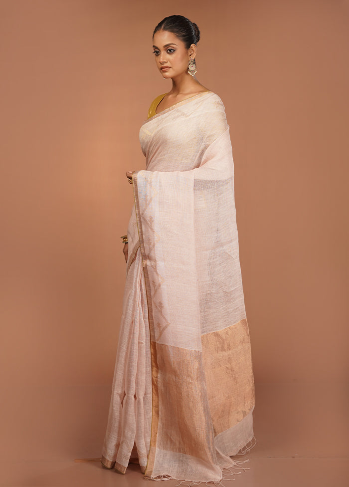 Pink Matka Silk Saree With Blouse Piece