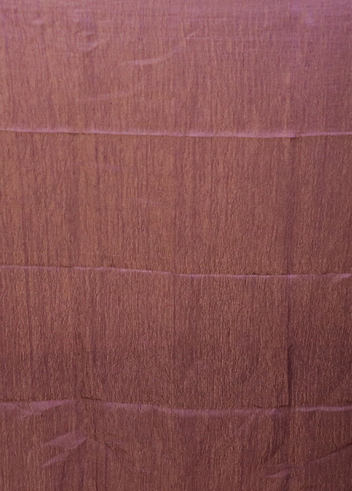 Purple Handloom Matka Pure Silk Saree With Blouse Piece