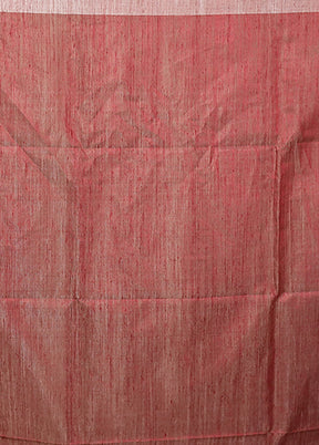 Pink Handloom Matka Pure Silk Saree With Blouse Piece