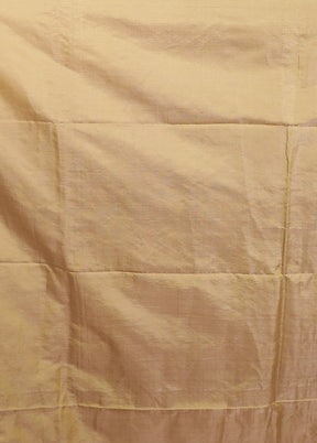 Cream Handloom Matka Pure Silk Saree With Blouse Piece