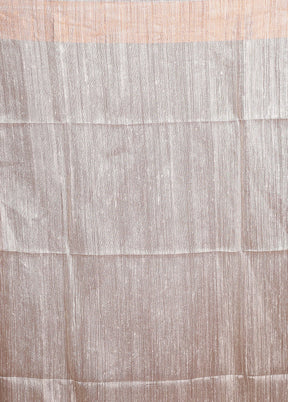 Grey Handloom Matka Pure Silk Saree With Blouse Piece