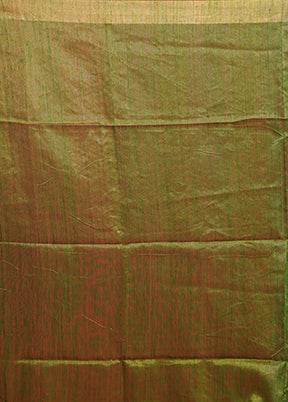 Green Handloom Matka Pure Silk Saree With Blouse Piece