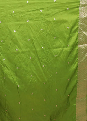 Green Dupion Silk Saree With Blouse Piece