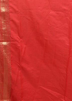 Red Dupion Silk Saree With Blouse Piece