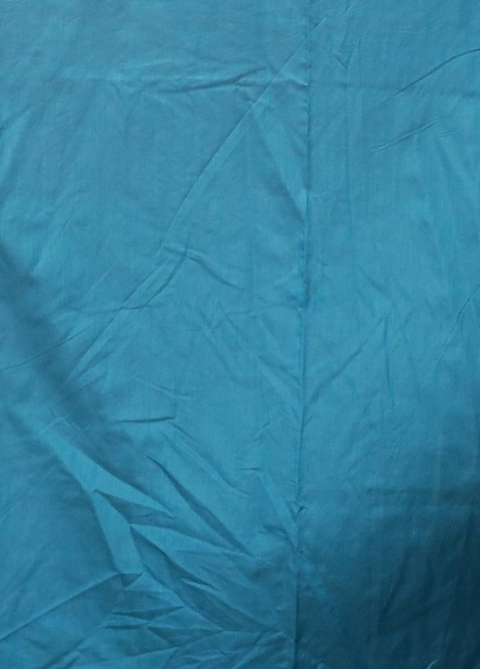 Blue Dupion Silk Saree With Blouse Piece