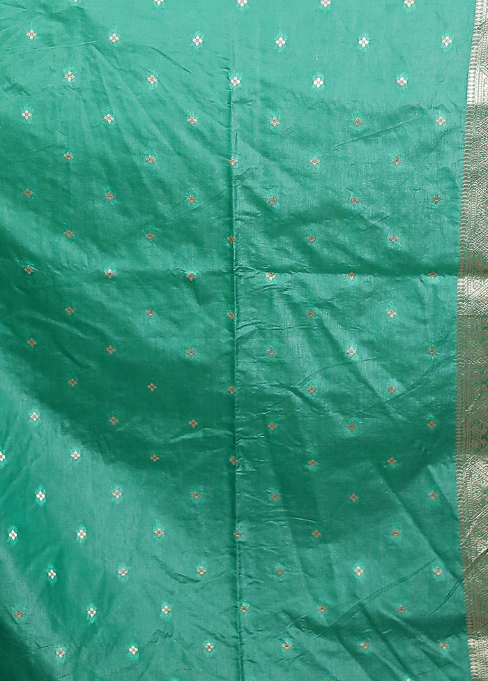 Green Dupion Silk Saree With Blouse Piece