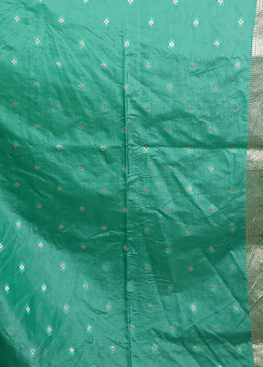 Green Dupion Silk Saree With Blouse Piece