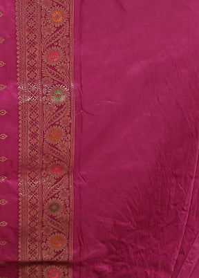 Purple Dupion Silk Saree With Blouse Piece