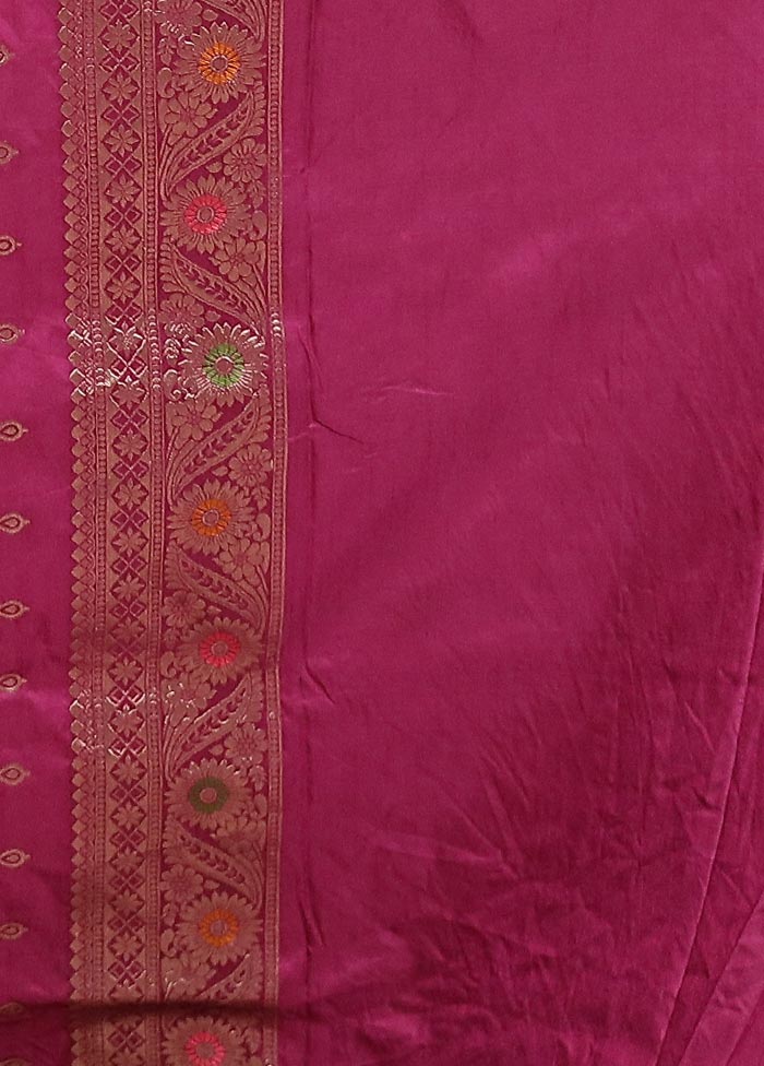 Purple Dupion Silk Saree With Blouse Piece
