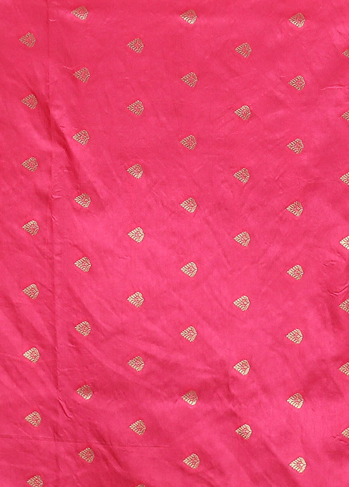 Pink Dupion Silk Saree With Blouse Piece