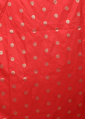 Red Dupion Silk Saree With Blouse Piece