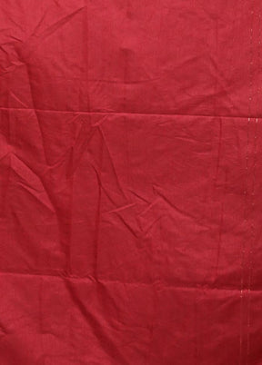 Maroon Dupion Silk Saree With Blouse Piece
