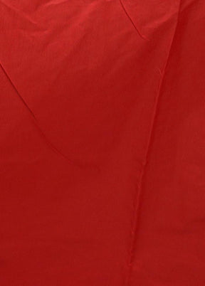 Red Dupion Silk Saree With Blouse Piece