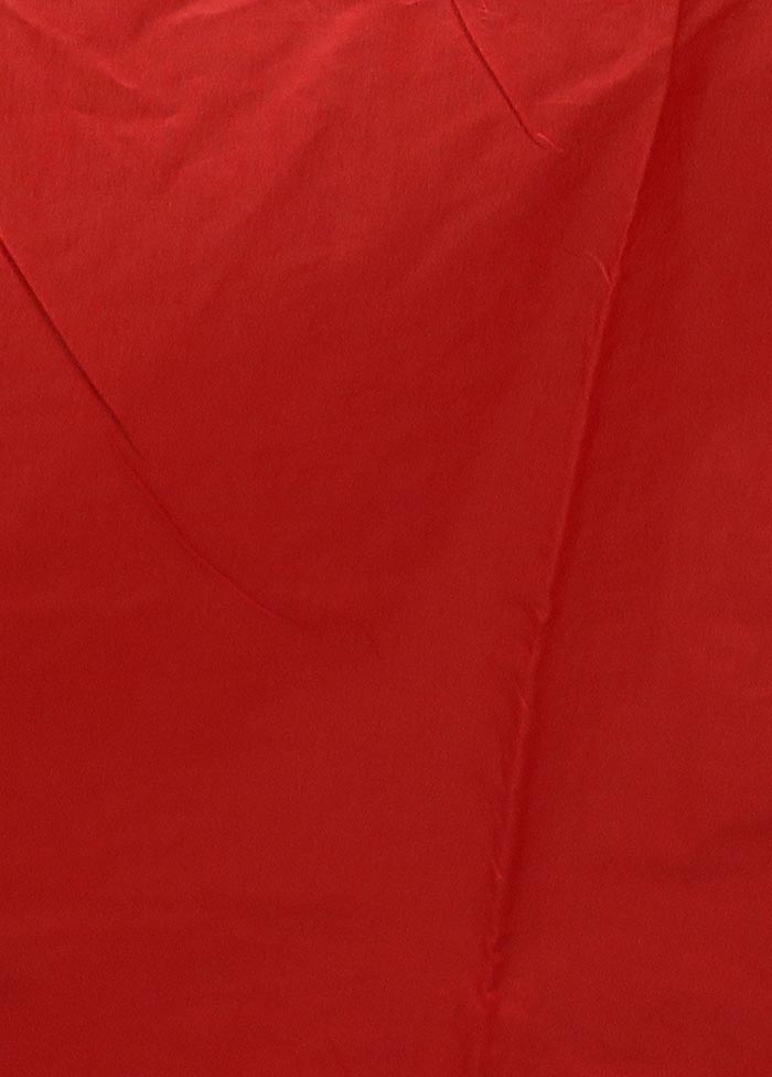 Red Dupion Silk Saree With Blouse Piece