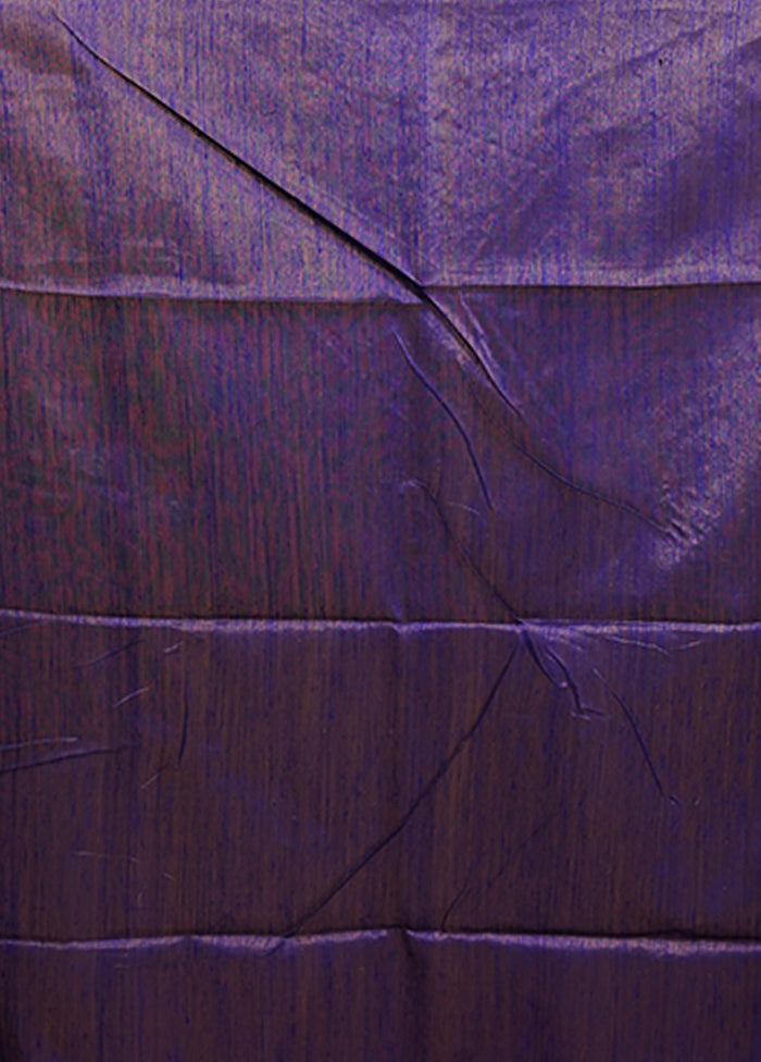 Blue Handloom Matka Pure Silk Saree With Blouse Piece
