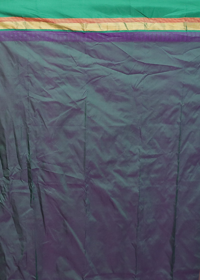 Purple Kanjivaram Silk Saree With Blouse Piece