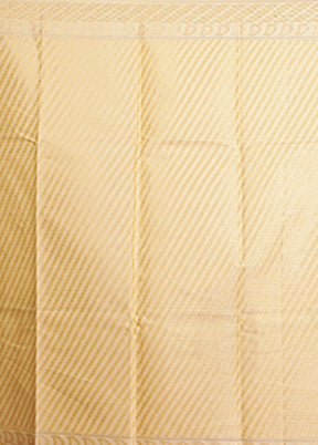 Yellow Kora Silk Saree With Blouse Piece