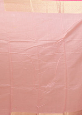 Pink Kora Silk Saree With Blouse Piece