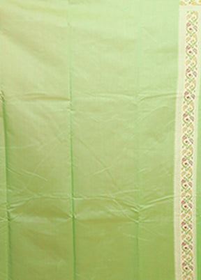 Green Kora Silk Saree With Blouse Piece