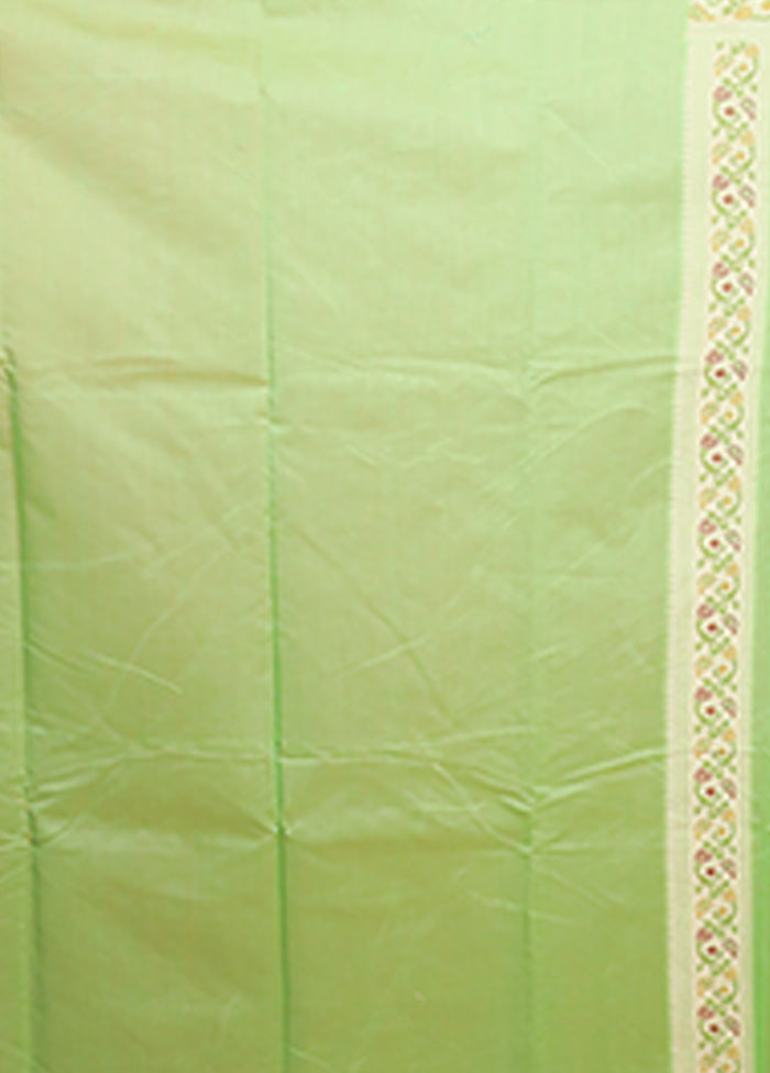 Green Kora Silk Saree With Blouse Piece