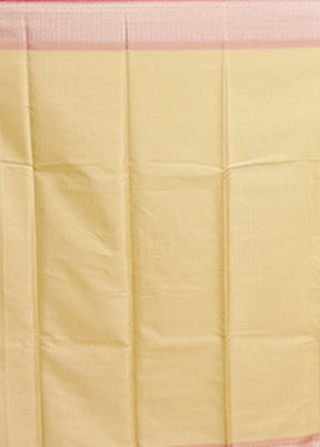 Cream Kora Silk Saree With Blouse Piece