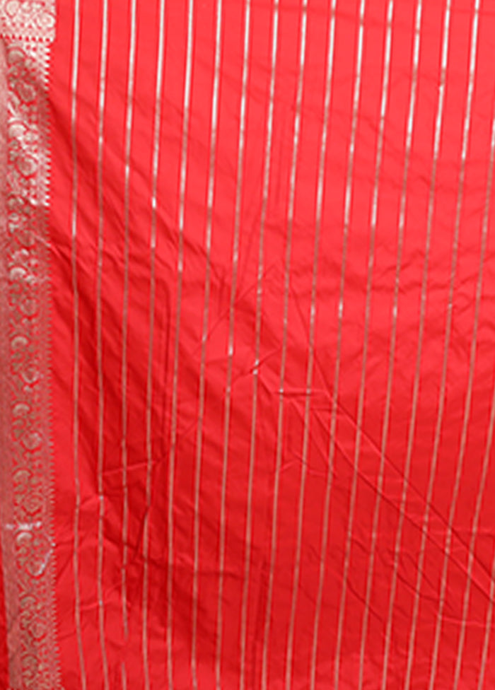Red Katan Silk Saree With Blouse Piece
