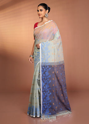 Cream Matka Silk Saree With Blouse Piece