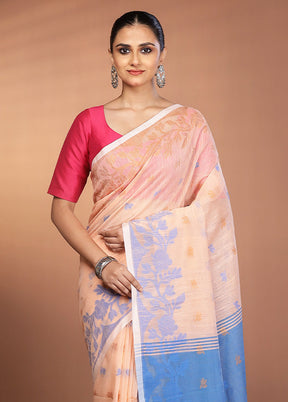 Pink Matka Silk Saree With Blouse Piece