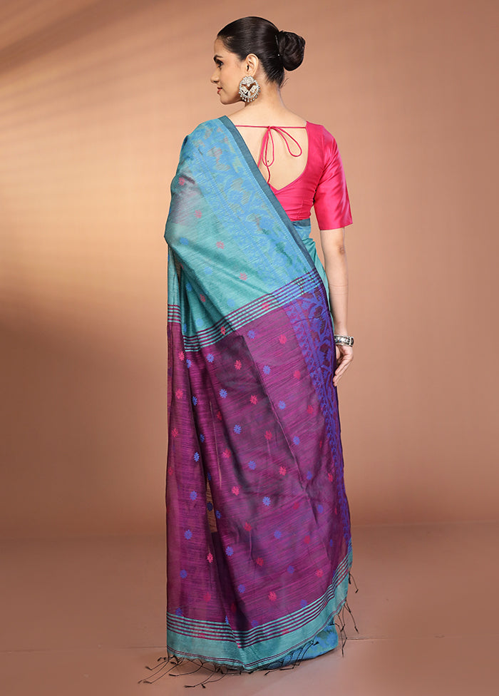 Green Matka Silk Saree With Blouse Piece
