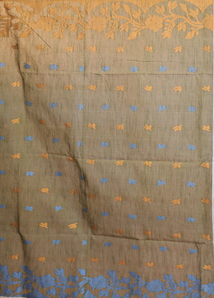 Blue Matka Silk Saree With Blouse Piece