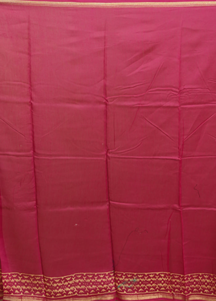 Purple Chanderi Silk Saree With Blouse Piece