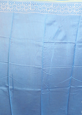 Blue Chanderi Silk Saree With Blouse Piece