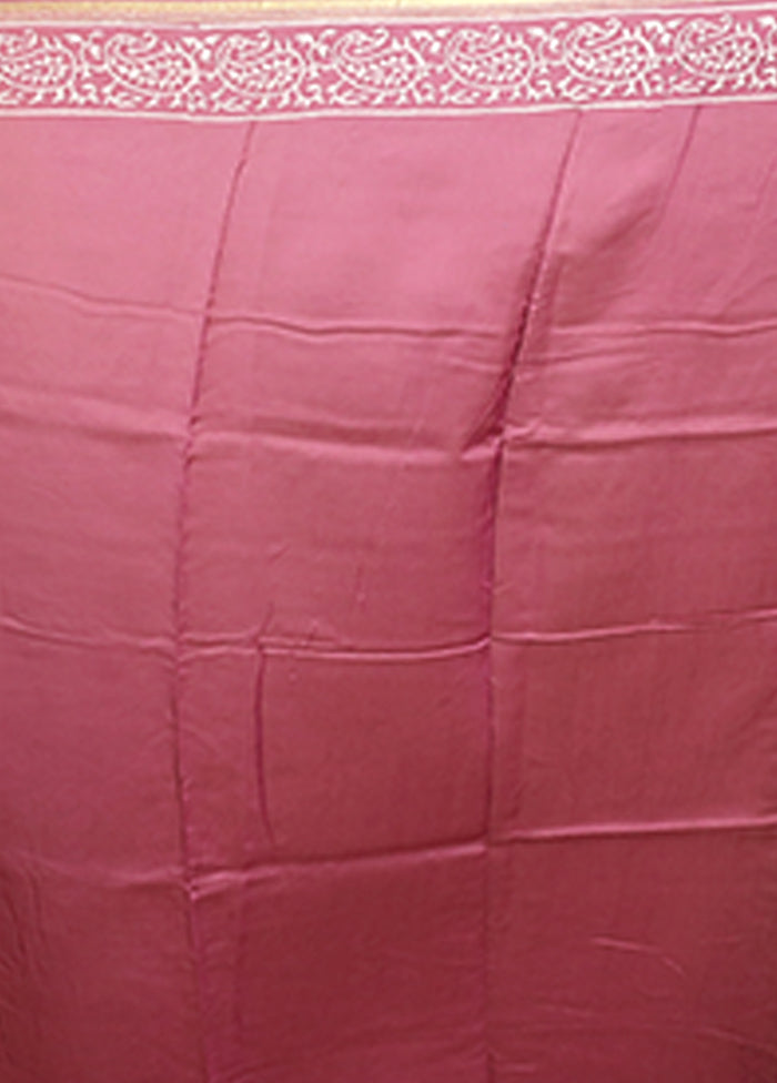 Purple Chanderi Silk Saree With Blouse Piece