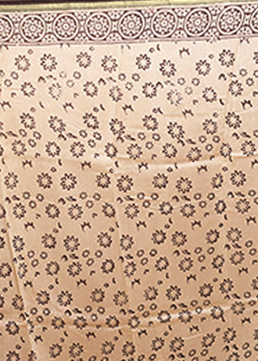 Cream Chanderi Silk Saree With Blouse Piece