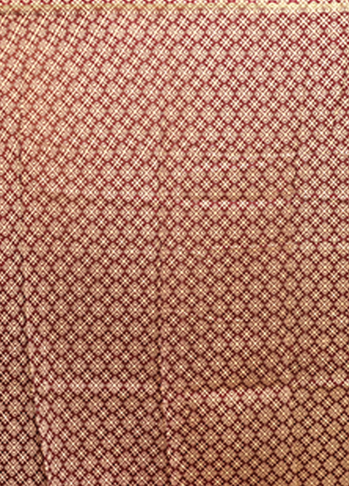 Maroon Chanderi Silk Saree With Blouse Piece