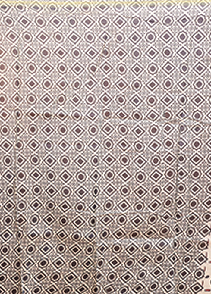 Cream Chanderi Silk Saree With Blouse Piece