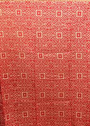Red Chanderi Silk Saree With Blouse Piece