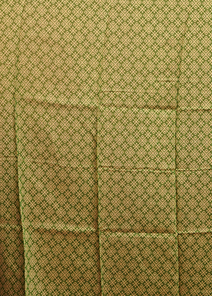 Green Chanderi Silk Saree With Blouse Piece