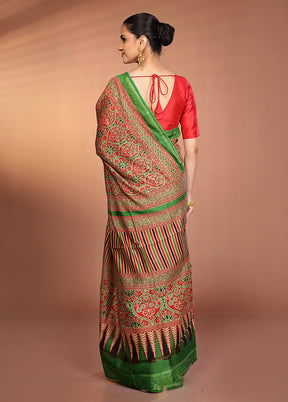 Cream Chanderi Silk Saree With Blouse Piece