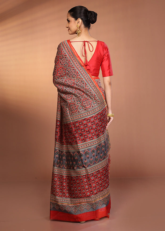 Multicolor Chanderi Silk Saree With Blouse Piece